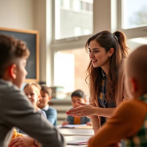 Docent geeft aanwijzingen aan studenten